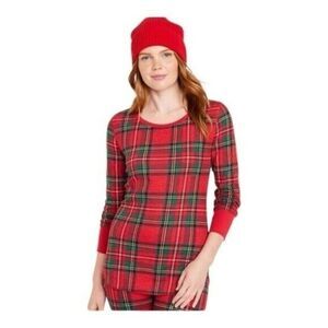 Old Navy Women's Red Tartan Plaid Waffle Pajama Top Small NWOT